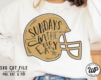 Sundays in Big Easy, New Orleans Football, SVG Files for cricut, sublimination, , vinyl cut file, iron on, clipart, png, dxf