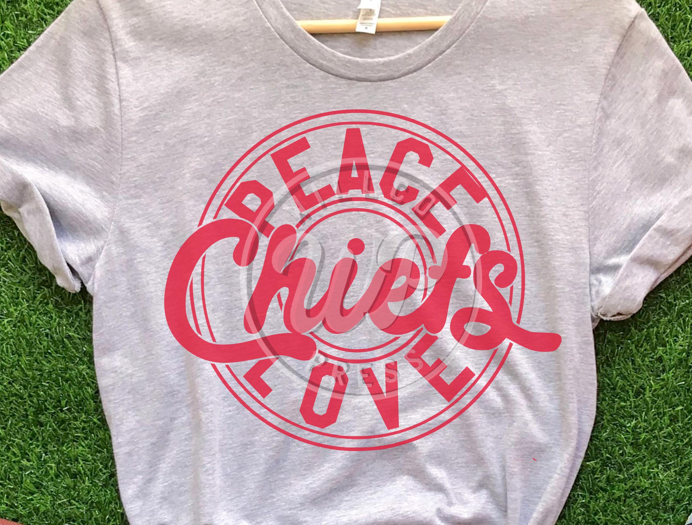 Peace Love Chiefs, School Mascot Svg, Sports Teams Clipart