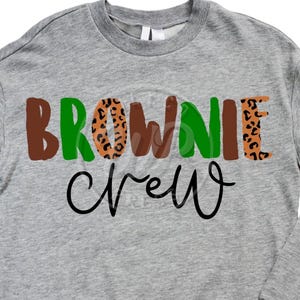 Brownie Crew svg, Cheetah print svg, png, dxf, svg files for cricut, shirt, clipart, sublimination, iron on, shirts