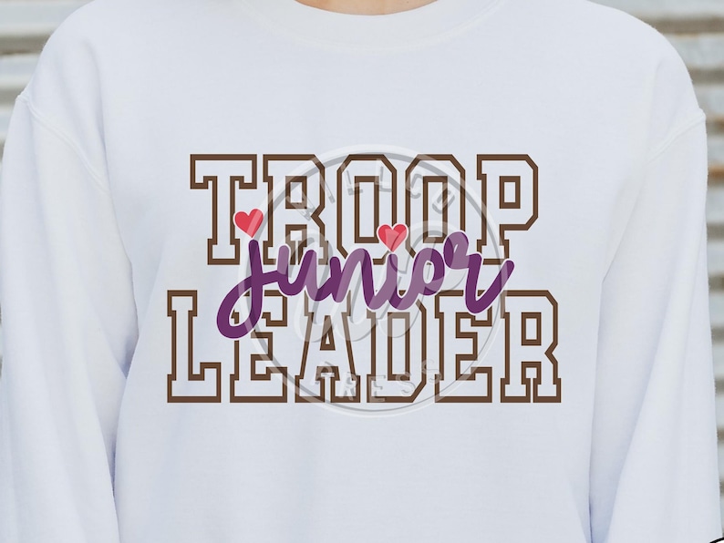 Junior Troop Leader, Juniors scout svg, transparent png, sublimination, dxf for silouhette, svg files for cricut, vinyl cut file, girl shirts, scout clipart, printable iron on, cookie season, digital download, willco press designs, outfit ideas