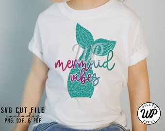 Mermaid Vibes SVG, Girls Mermaid Shirt Design, Kids Summer PNG (Digital Download)