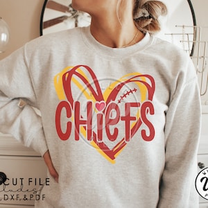 Chiefs png, sublimination, football svg, digital download, chiefs clipart, cute hearts, svg files for cricut, dxf for silouhette, diy shirts, vinyl cut file, heat transfer, outfit ideas, willco press designs