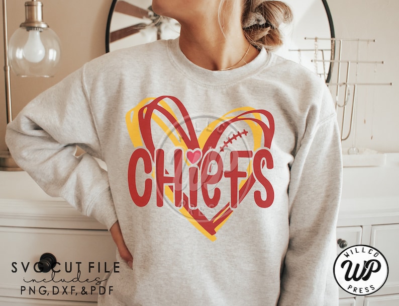 Chiefs png, sublimination, football svg, digital download, chiefs clipart, cute hearts, svg files for cricut, dxf for silouhette, diy shirts, vinyl cut file, heat transfer, outfit ideas, willco press designs