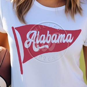 Drapeau de l'Alabama, svg football vintage, svg rétro équipe, chemises Alabama, téléchargement numérique, clipart png, dxf pour silhouette