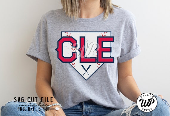 Distressed Cle Baseball Shirt Distressed Cle Baseball Shirt
