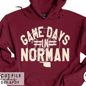 Game Days in Norman, Oklahoma svg, transparent png, sublimination, iron on, , svg files for cricut, dxf for silouhette