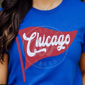Chicago Pennant Flag, Vintage Baseball svg, Chicago retro svg, futebol svg, download digital, png clipart, dxf para silouhette