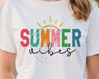 Summer Vibes svg, png, dxf, svg files for cricut, , sublimination, vinyl cut file, iron on, silouhette