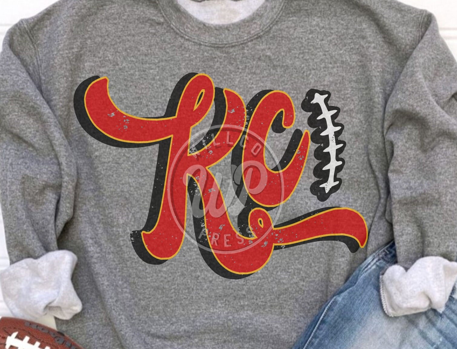 KC Grunge Football, Kansas City svg, retro KC png, dxf for silhouhette, digital download