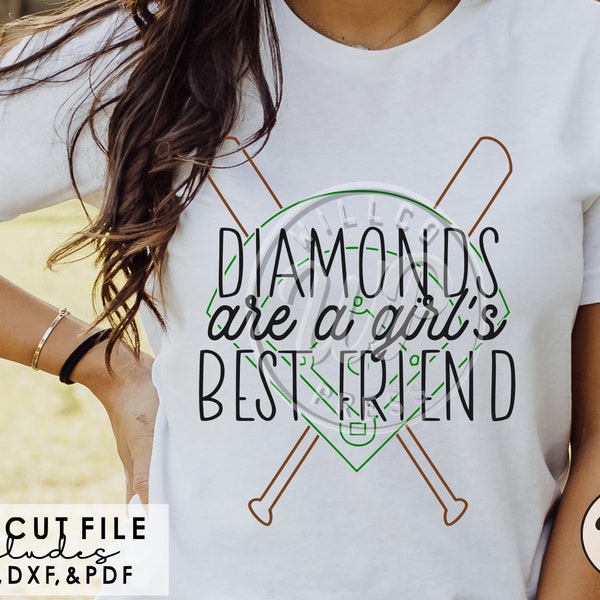 Diamonds Are A Girl's Best Friend, Softball svg, Baseball, png, dxf, svg files for cricut, , sublimination, vinyl cut file, girls