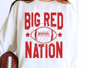 Big Red Nation, Football svg, school team mascots, png, dxf, svg files for cricut, vinyl cut file, iron on,