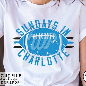 Sundays in Charlotte, Football svg, grunge distressed, digital file, svg files for cricut, sublimination, png clipart, iron on