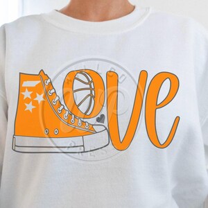 Love Tennessee svg, Basketball svg, retro sneaker, png, dxf, svg files for cricut, , vinyl cut file