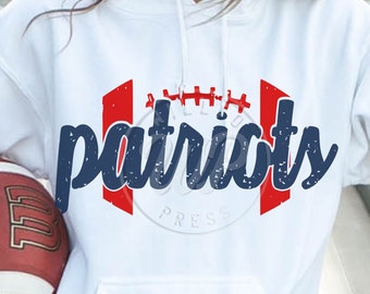 Patriots Football SVG, Distressed Grunge (Digital Files)