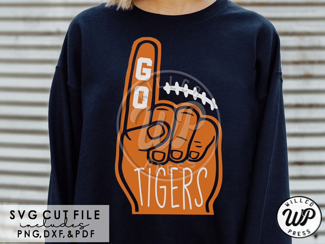 Tigers Football Svg, Foam Finger, Digital, Png, Dxf, Svg Files for