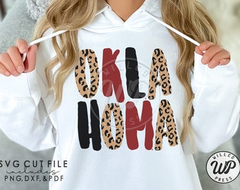 Oklahoma Graffiti svg, cheetah print, svg files for cricut, dxf, png, sublimination, vinyl cut file,