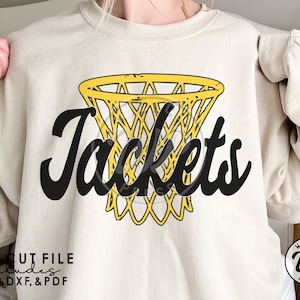 Jackets Basketball, Jackets net svg, grunge distressed, png, dxf, svg files for cricut, shirt svgs, sublimination, iron on, vinyl cut file, silouhette, outfit ideas, team shirt, heat transfer, clipart