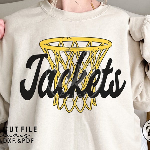 Jackets Basketball, Jackets net svg, grunge distressed, png, dxf, svg files for cricut, , sublimination, iron on, vinyl cut file