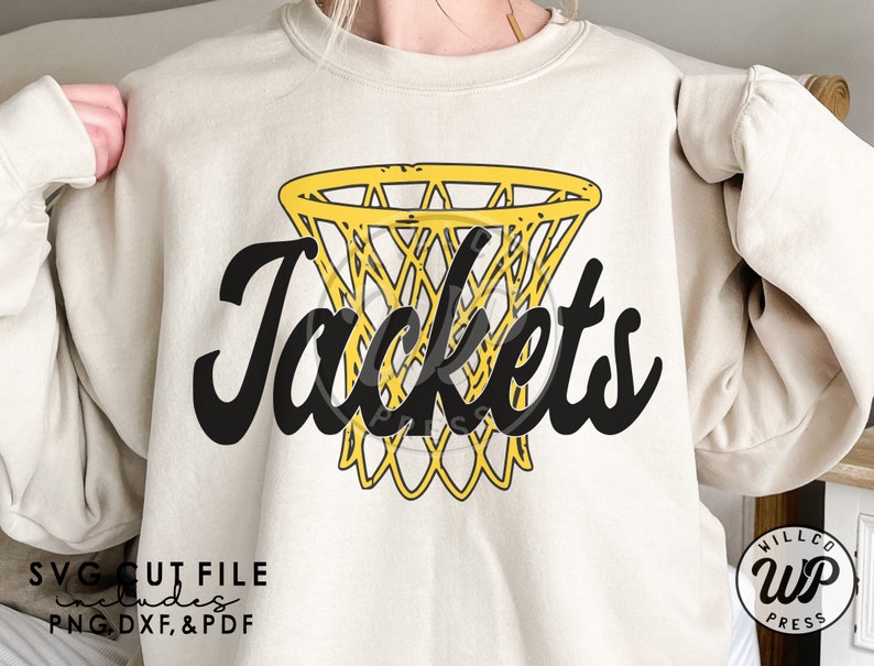 Jackets Basketball, Jackets net svg, grunge distressed, png, dxf, svg files for cricut, shirt svgs, sublimination, iron on, vinyl cut file, silouhette, outfit ideas, team shirt, heat transfer, clipart
