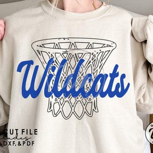 Wildcats Basketball, Wildcats net svg, grunge distressed, png, dxf, svg files for cricut, , sublimation, iron on, vinyl cut file