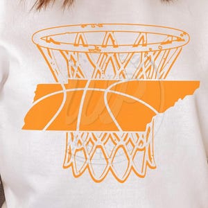 Tennesssee Basketball svg, staat silouhette, clipart, grunge distressed, png, dxf, svg-bestanden voor de cricut, dtf-afdrukken,