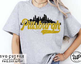 Pittsburgh skyline png, Pittsburgh svg, svg files for cricut, sublimination, dtf transfer ready, clipart
