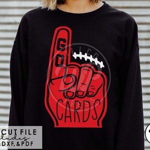 Go Cards svg, Cardinals Football, fan foam finger, dxf, png, grunge distressed, svg files for cricut, sublimination, vinyl cut file