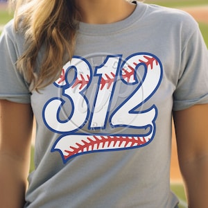 312 Baseball png, Chicago svg, retro netnummer, dtf-afbeelding, digitale download, svg-bestanden voor de cricut, sublimatie