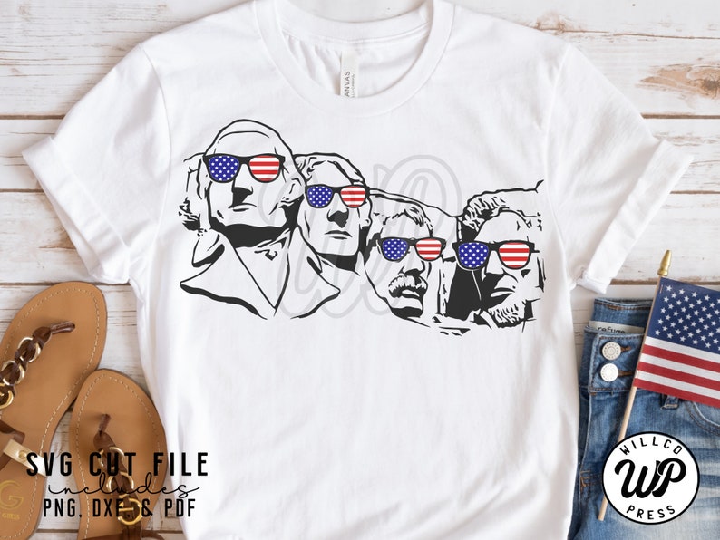 Mount Rushmore svg, Patriotic svg, America Flag svg, png, dxf, svg files for cricut, shirt, sublimination, iron on, clipart, memorial day
