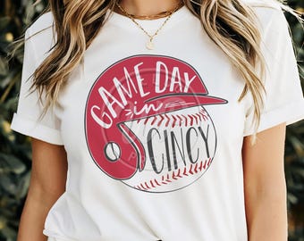 Cincy Game Day, Baseball svg, Cincinnati, png, dxf,svg files for cricut, , sublimination, vinyl cut file, iron on, cincinnati gift
