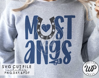 Mustangs mascot png, Mustangs cheer svg, svg files for cricut, dxf for silhouette, dtf printing, digital download