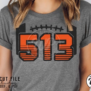513 Football Svg, Cincinnati Svg, Retro, Png, Dxf, Svg Files for Cricut ...