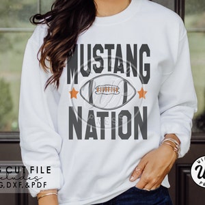 Mustang Nation svg, Mustangs Football, school team mascots, png, dxf, svg files for cricut, vinyl cut file, iron on,