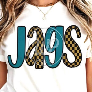 Jags mascot png, Jaguars checkerboard, Team name svg, cheer shirts, svg files for cricut, dtf transfer image, 300 dpi