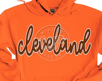 Cleveland-Schriftzug (SVG), Cleveland-SVGs, Sublimation, SVG-Dateien für Cricut, DXF für Silhouette, Vinyl-Schnittdatei