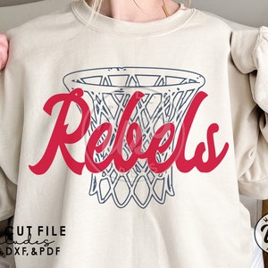 Rebels Basketball, Rebels net svg, grunge distressed, png, dxf, svg files for cricut, , sublimination, iron on, vinyl cut file