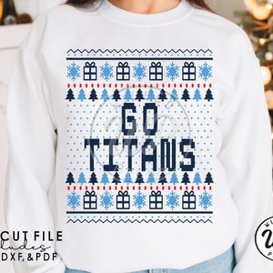 Titans Christmas svg, Ugly Sweater svg, Football team, Basketball teams, png, dxf, pdf, sublimination, , vinyl cut file