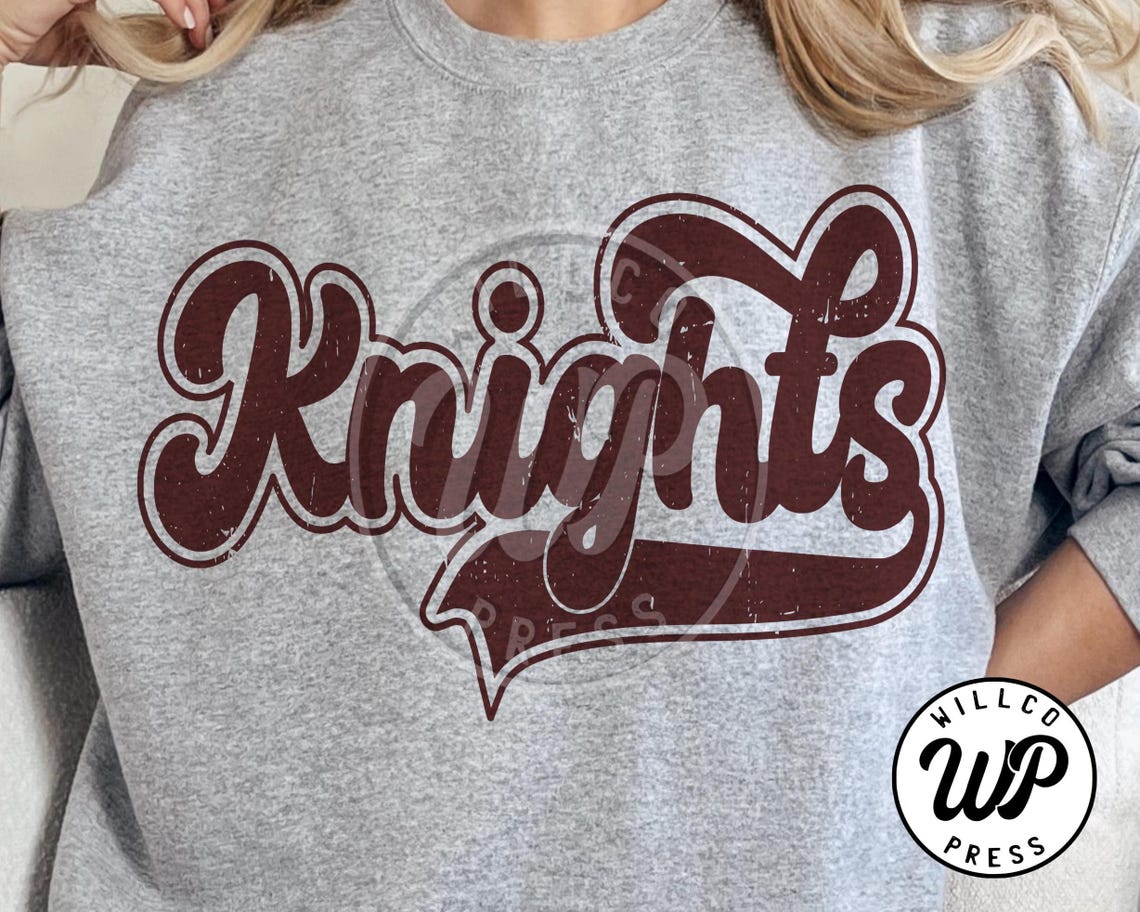 Vintage Knights Script SVG PNG | Knights Mascot SVG | Retro School ...