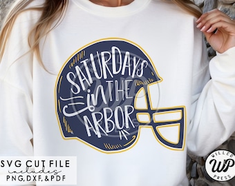 Michigan Football SVG, Saturdays in the Arbor, Cricut Cut File (Digital Download)