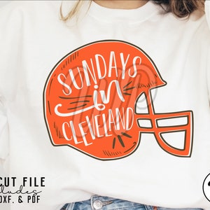 Sundays In Cleveland, Football svg, png, dxf, svg files for cricut, , sublimination, vinyl cut file, iron on, shirts, game day