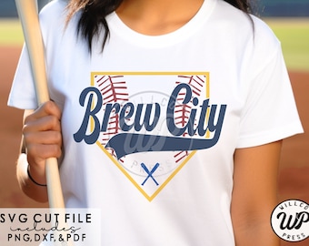 Brew City Baseball, Milwaukee svg, png, dxf, svg files for cricut, , sublimination, vinyl cut file, iron on, game day shirts