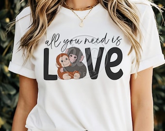 Punch Love PNG | Monkey clip art | All you need is love png | Digital Download | Printable