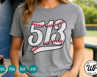 513 Baseball png, Cincinnati svg, prefisso di Cincinnati, sublimazione, stampa dtf, trasferimento termico, file svg per cricut, dxf per silhouette