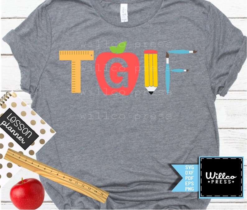 Download Teacher svg TGIF svg school svg kids svg school shirt | Etsy