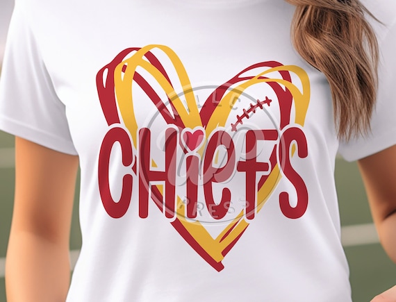 Chiefs png, sublimation, football svg, digital download, chiefs clip art, cute hearts, svg files for cricut, dxf for silhouette
