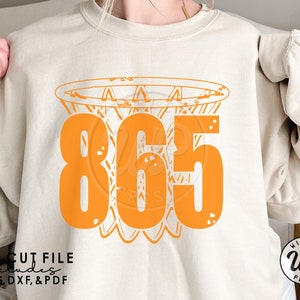 865 basketbal svg, Tennessee clipart, Knoxville netnummer, grunge distressed, png, dxf, svg-bestanden voor de cricut, dtf-afdrukken,
