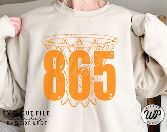 865 Basketball svg, Tennessee clipart, Knoxville Area Code, grunge distressed, png, dxf, svg files for cricut, dtf printing,