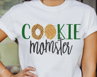 Cookie Momster svg, Troop Mom svg, png, dxf, svg files for cricut, , sublimination, vinyl cut file, iron on, silouhette