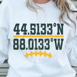 Green Bay svg, Football svg, GPS Coordinates, png, dxf, svg files for cricut, , vinyl cut file, iron on, sublimination