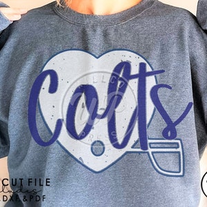 Colts Football svg, Heart Helmet, grunge distressed, png, dxf, svg files for cricut, , sublimination, vinyl cut file, iron on